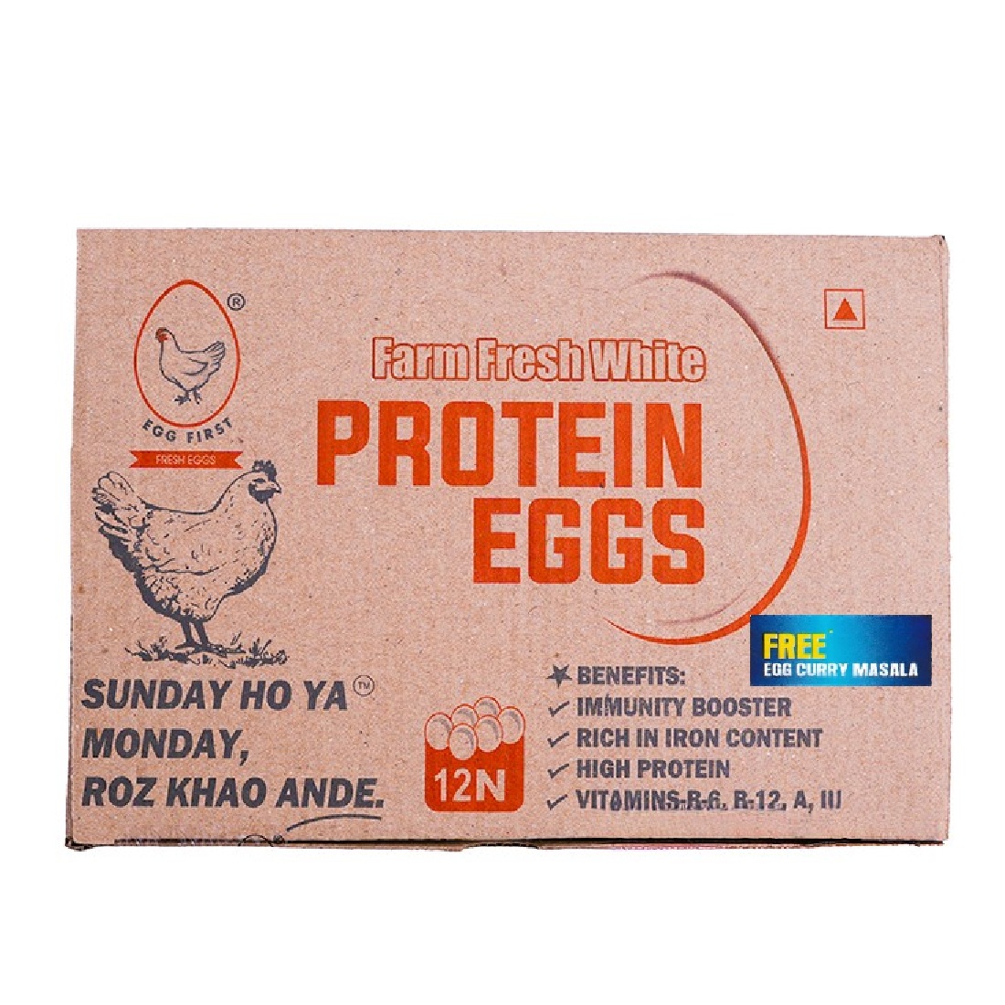 Farm Fresh White Eggs Pack of 12