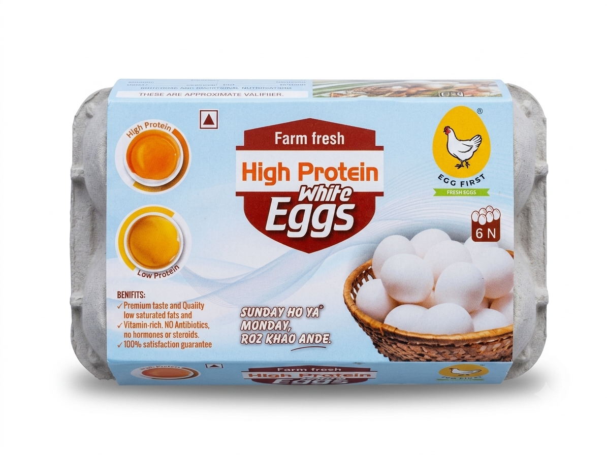 High Protein White Eggs Pack of 6